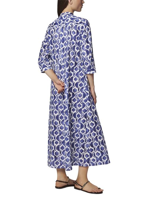 abito donna fantasia geometrica blu e bianco Camicetta Snob | 610-48489852